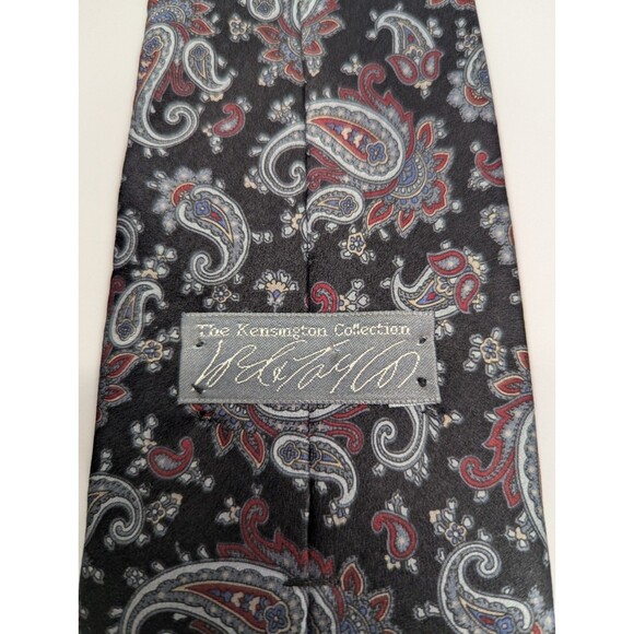 The Kensington Collection Lord & Taylor Paisley Silk Pointed Classic Necktie Tie - Picture 8 of 9